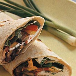Mushroom Wraps with Spinach, Bell Peppers and Goat Cheese recipe