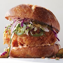 Fried Chicken Sandwich with Slaw and Spicy Mayo recipe