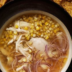 Chicken and Corn Soup with Chile-Mint Salsa recipe