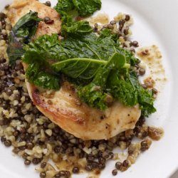 Chicken with Kale and Freekeh-Lentil Pilaf recipe