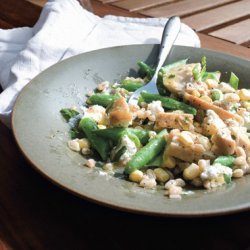 Chicken, Green Bean, Corn, and Farro Salad with Goat Cheese recipe
