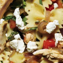 Farfalle with Chicken, Tomatoes, Caramelized Onions, and Goat Cheese recipe