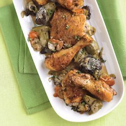Chicken and Artichoke Fricassée with Morel Mushrooms recipe