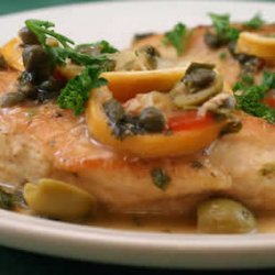 Chicken with Roasted Lemons, Green Olives, and Capers recipe