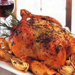 Roast Chicken with Herb Butter, Onions and Garlic recipe