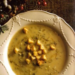 Stilton Soup With Parmesan Croutons recipe