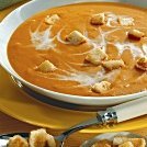 Creamy Tomato Soup With Asiago Croutons recipe