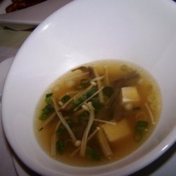 Miso Soup With Tofu And Enoki Mushrooms recipe