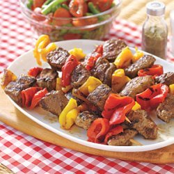 Lamb Kebabs with Roasted Peppers recipe