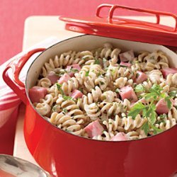 Pasta with Ham and Herbed Cheese recipe