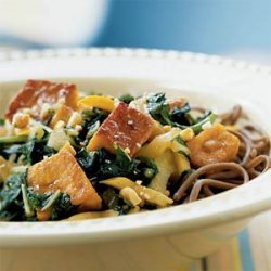 Stir-Fried Tofu and Spring Greens with Peanut Sauce recipe