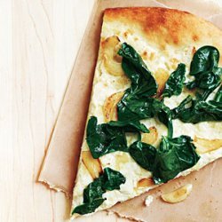 Three-Cheese White Pizza with Spinach recipe