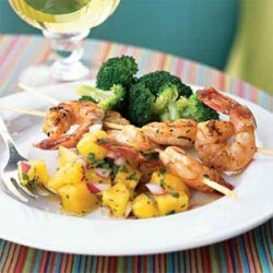 Shrimp Sate with Pineapple Salsa recipe