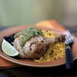 Chipotle-Lime Roast Chicken with Tomatillo Sauce recipe