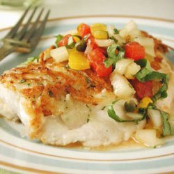 Potato-and-Herb Crusted Snapper with Yellow Pepper Salsa recipe