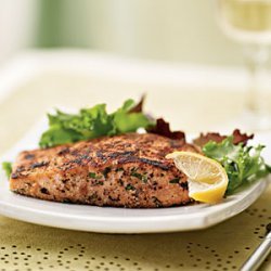 Herb-Crusted Salmon with Mixed Greens Salad recipe