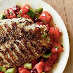 Grilled Grouper with Watermelon Salsa recipe