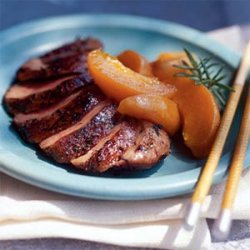 Rosemary-Rubbed Duck Breast with Caramelized Apricots recipe