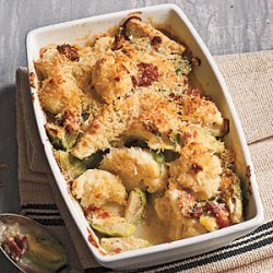 Crispy Topped Brussels Sprouts and Cauliflower Gratin recipe