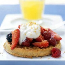Honeyed Yogurt and Mixed Berries with Whole-Grain Waffles recipe