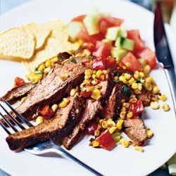 Flank Steak With Toasted-Corn Salsa recipe