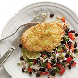 Honey-Lime Chicken with Coconut-Black Bean Rice recipe