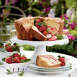 Strawberry Swirl Cream Cheese Pound Cake recipe