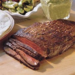 Grilled Flank Steak With Guacamole Sauce recipe