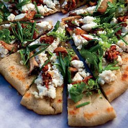 Grilled Flatbreads with Mushrooms, Ricotta and Herbs recipe