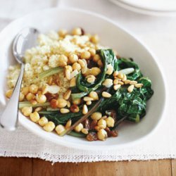 Swiss Chard with Chickpeas and Couscous recipe