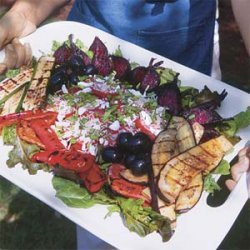 Herbed Salad With Grilled Balsamic Vegetables recipe