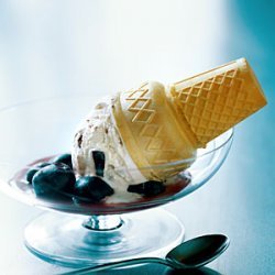 Stir-Fried Cherries with Chocolate Chip Cones recipe