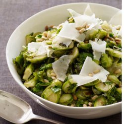 Sauteed Brussels Sprouts with Parmesan and Pine Nuts recipe