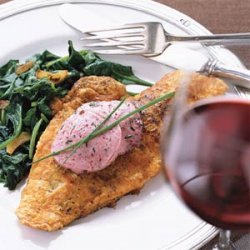 Sauteed Snapper on Wilted Spinach with Mulled Zinfandel Butter recipe