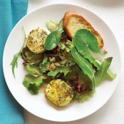 Baked Goat Cheese with Spring Lettuce Salad recipe