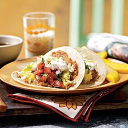 Egg and Cheese Breakfast Tacos with Homemade Salsa recipe