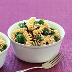 Fusilli with Mustard Greens and Currants recipe