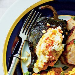 Poblanos Stuffed with Goat Cheese Mashed Potatoes recipe