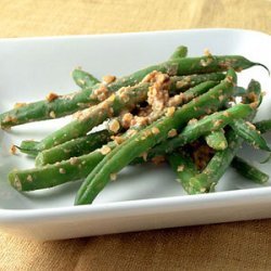 Green Beans Tossed with Walnut-Miso Sauce recipe