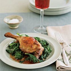 Pinot-Braised Duck with Spicy Greens recipe