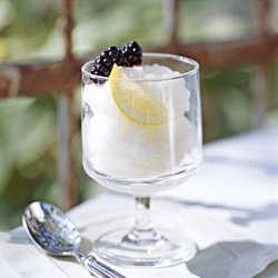 Limoncello-Mint Sorbet with Fresh Blackberries recipe