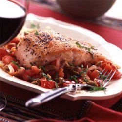 Salmon on Moroccan Melted Tomatoes recipe