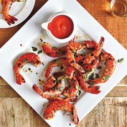 Skillet-Cooked Shrimp with Romesco Sauce recipe