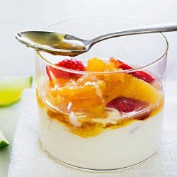 Gingered Fruit with Honey Yogurt recipe
