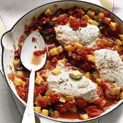 Halibut with Spicy Squash and Tomatoes recipe