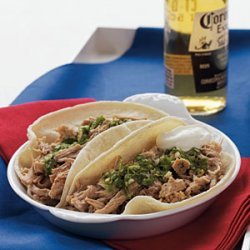 Slow-Cooker Pork Loin Carnita Tacos with Chimichurri Sauce recipe