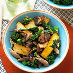 Pressed Tofu, Roast Duck, and Broccolini Stir-Fry recipe