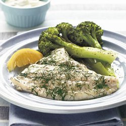 Baked Flounder with Dill and Caper Cream recipe