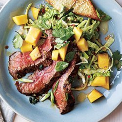 Grilled Asian Flank Steak with Mango Salad recipe