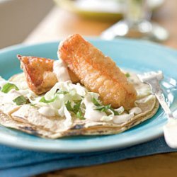 Beer-battered Salmon Tacos with Chipotle Crema recipe